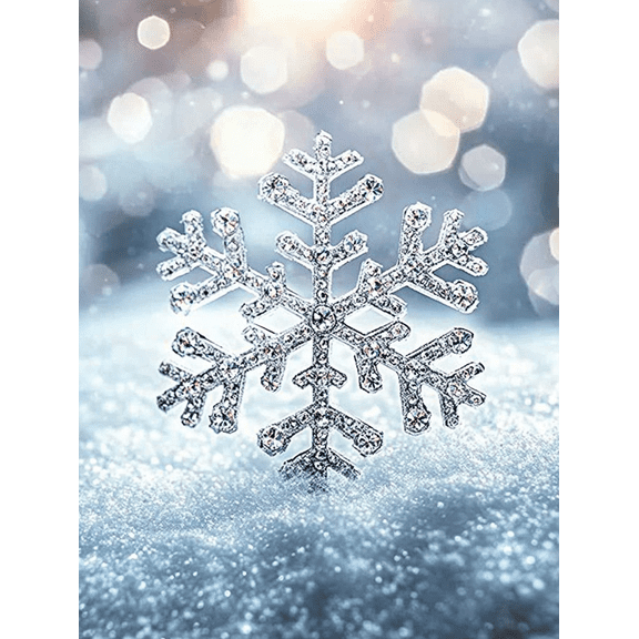 Diamond Snowflake Decor Art/Canvas Art， Perfect for Living Room， Bedroom， Dining Room， add a Touch of Winter Wonder， Elegant Sparkle to any Space.