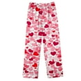 thumbnail image 5 of ZQUUVOU Matching Pajamas for Couples Valentine's Day Heart Printed Long Sleeved Lapel Set Casual Pants Pajama Set Red F, 5 of 6