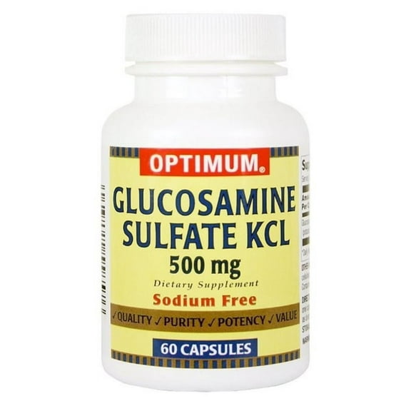 Optimum Glucosamine Sulfate KCL Capsules, 500 mg, 60 Count