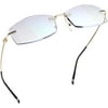 LifeArt Blue Light Blocking Glasses, Computer Reading Glasses, Anti Blue Rays, Reduce Eyestrain, Rimless Frame Tinted Lens with diamond, Stylish for Men and Wowen (+2.00 Magnification)