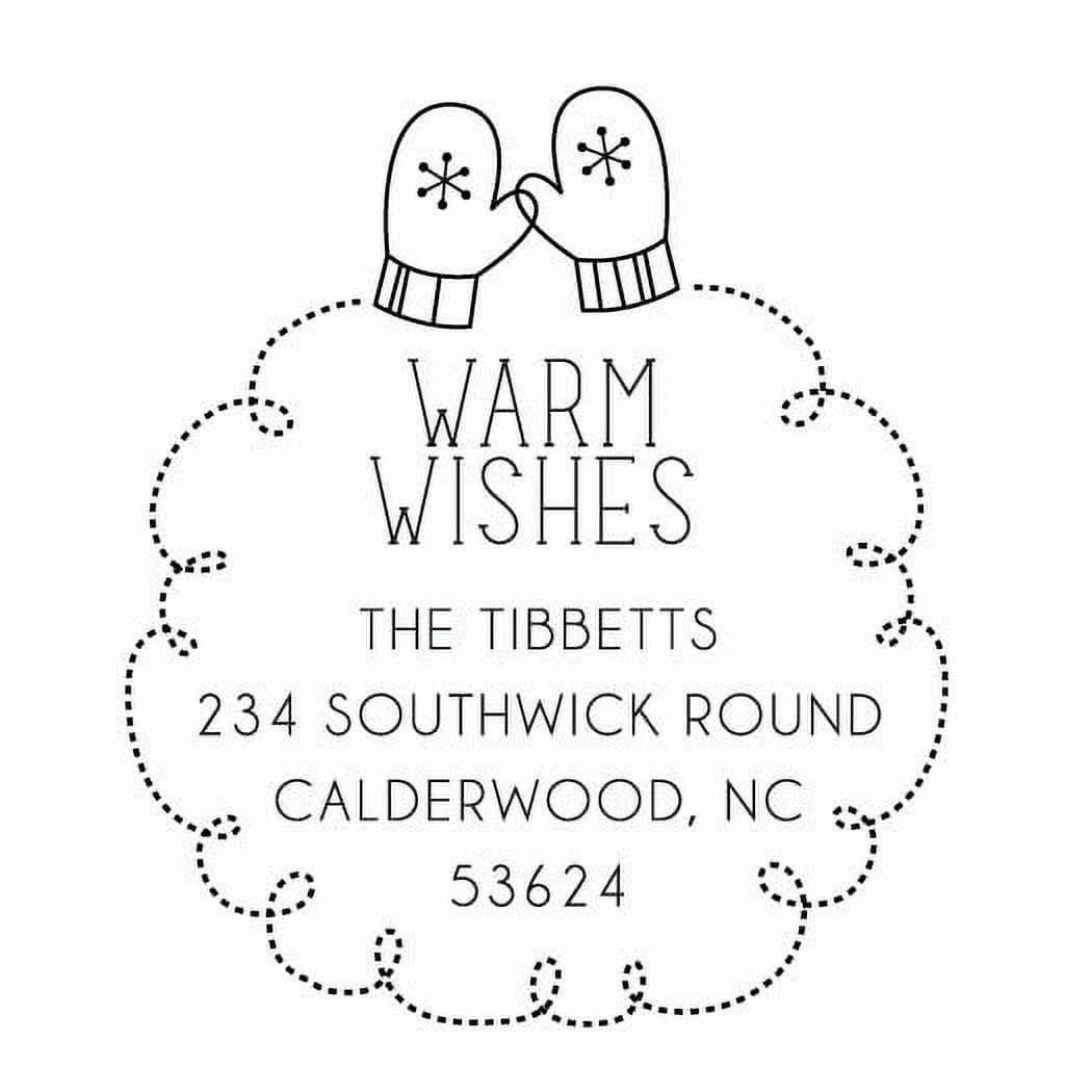 Personalized Round Self-Inking Rubber Stamp - Warm Wishes