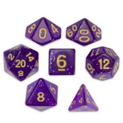 Wiz Dice Midnight Nebula Polyhedral Dice Set in Display Case, Glitter Purple