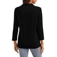 thumbnail image 5 of SWQZVT Women's V Neck Polo Shirt 3/4 Sleeve Collared Casual Business Top Loose Fit Summer Blouse, 5 of 7