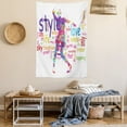 thumbnail image 2 of Fashion House Decor Tapestry, Stylish Woman Figure with Colorful Stains Love Dresses Happiness Theme, Wall Hanging for Bedroom Living Room Dorm Decor, 60W X 80L Inches, Purple Pink, by Ambesonne, 2 of 5