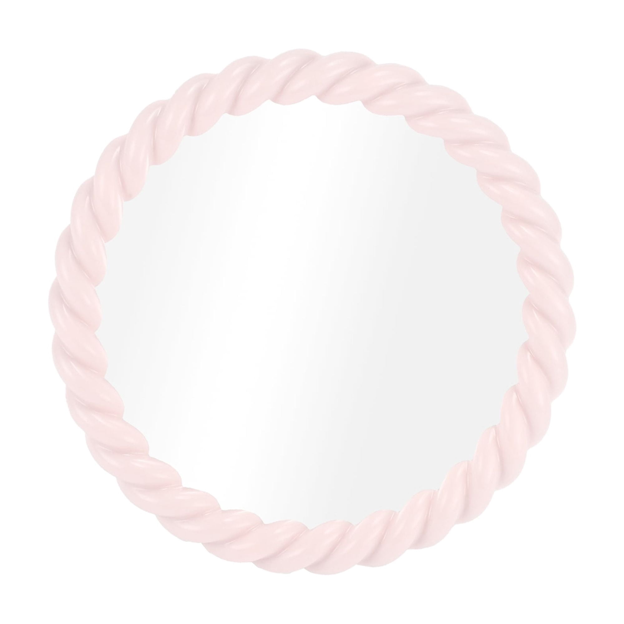Unique Bargains 1Pc Twisted Round Shape Desktop Cosmetic Mirror Pink