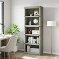thumbnail image 5 of GAOMON 5 Tier Bookcase, Farmhouse Book Shelf with Storage, 67.4 Inch Tall Open Display Bookshelves, Wooden 5 Shelf Bookcase for Living Room, Bedroom - Grey, 5 of 7