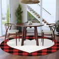 thumbnail image 4 of Valentine's Day Washable Round Area Rug 8 ft, Red and Black Buffalo Check with Heart , Soft Non Slip Rugs Stain Repellent Indoor Felt Carpet for Living Dining Room Bedroom Home Office, 4 of 9