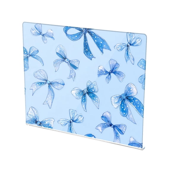 13.4" x 16.5" Food-Grade Acrylic Cutting Board Non-Slip Kitchen Chopping Board Blue Bows and Ribbons