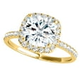thumbnail image 2 of 1.75 Carat Halo Moissanite & Natural Diamond Engagement Ring In 14K Yellow Gold In Ring Size 6, 2 of 6