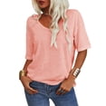 thumbnail image 4 of Sherrylily Women V-Neck Half Sleeves Oversized T Shirt Casual Loose Basic Tops, 4 of 5