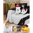 thumbnail image 4 of Black Bear Christmas Sofa Couch Covers for Dogs, Washable Sectional Couch Slipcovers for Loveseat with Tassels, Xmas Snowflake Winter Non Slip Sofa Throw Cover Blanket L 71''x102'', 4 of 8