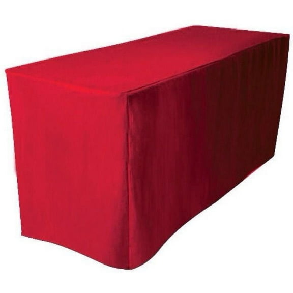 6' ft. Fitted Polyester Table Cover Trade show Booth Wedding Tablecloth RED"