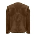 thumbnail image 4 of Fznquz Womens Lightweight Cardigan Dressy Casual Velvet Button Down Cardigans Sweater Brown Long Sleeve Trendy Blouses, 4 of 6