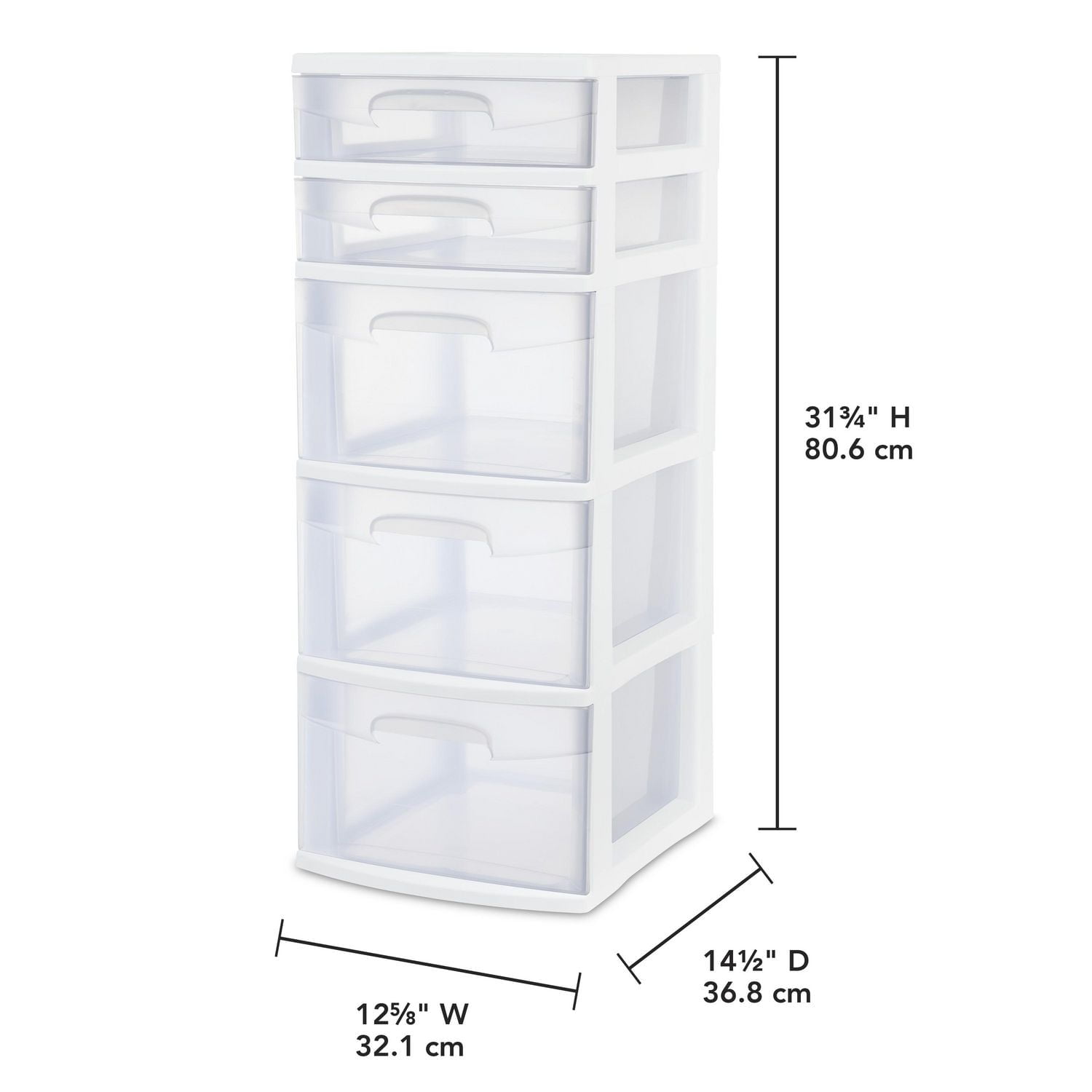 Sterilite 5 Drawer White Tower, 1 unit
