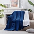 thumbnail image 1 of Kawahome Sherpa Fleece Blanket Tamaño gemelo Súper suave Masillas de cama de 500 gsm de invierno más cálidas y pesadas para la cama sofá, 66 "x 90" (azul marino) KAWAHOME Ver descripción, 1 of 2