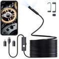 thumbnail image 1 of Preciva Caméra d'Endoscope à Double Objectif, Caméra d'Endoscope 1920P HD avec 8 Lumières DEL Réglables, Semi-Rigide de 16,5 Pi pour iOS et Android, 1 of 8