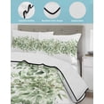 thumbnail image 4 of Quilts Twin Size Bedding Set, Sage Green Eucalyptus Leaves Lightweight Quilted Comforter, Spring Summer Botanical Floral Reversible Bedspread Coverlet with Pillow Covers for All Season, 68" x 86", 4 of 7