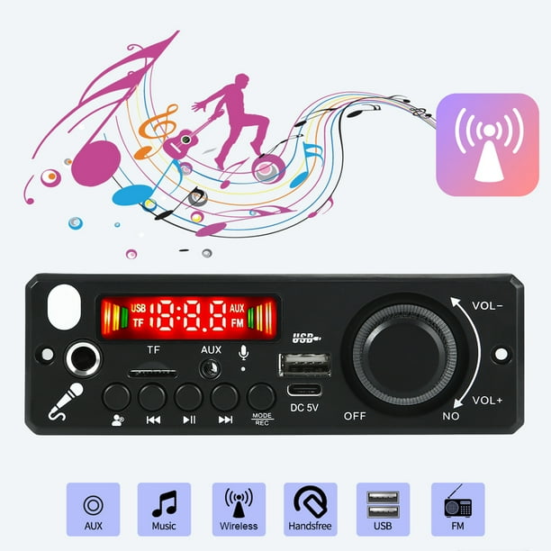 Micrófono amplificador 5V Pantalla a color placa decodificadora 2*3W con placa base sin pérdidas llamada grabación con JX-Y20 (control remoto grande)