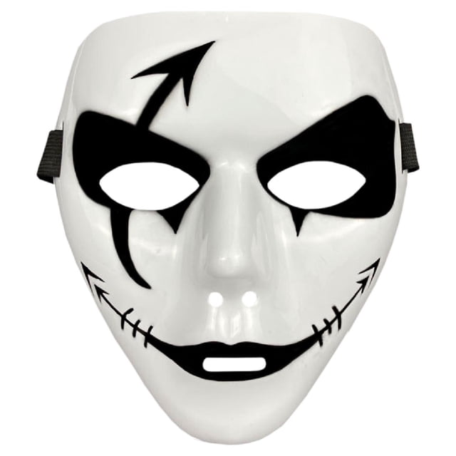 Máscara de Demonio FreakMasc 1 pza. 18x16x4 cm Plástico PVC Blanco y Negro Máscara Demoniaca.