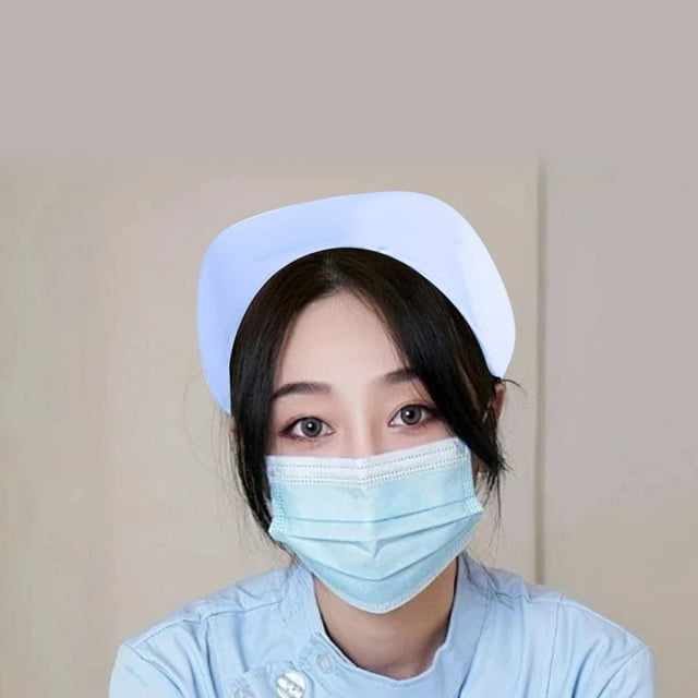 Gorro de enfermera cómodo para mujer, ideal para cosplay, fiestas de enfermería, accesorios de disfraz versátiles. Azul