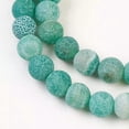 thumbnail image 2 of K-KED Natural Weathered 8mm Green Agate Beads Frosted Round Medium Stone 15", 2 of 4