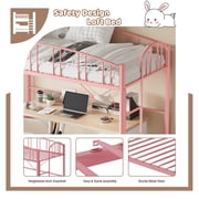 Twin Loft Bed with Safety Guardrail - 400lb Capacity Heavy Duty Space Saving Design for Teens and Adults
