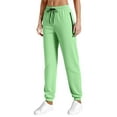 thumbnail image 6 of Fiaer Womens Sweatpants Baggy High Waisted Casual Trendy Oversized Solid Pants Side Trousers with Side Zipper Pocket Green S, 6 of 6