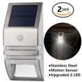 thumbnail image 1 of Juego de 2 lámparas detectoras de movimiento solares para exterior Impermeable-Acero inoxidable-Apliques de pared para uso exterior-Con para jardín, terraza, camino, etc. brillar Electrónica, 1 of 5