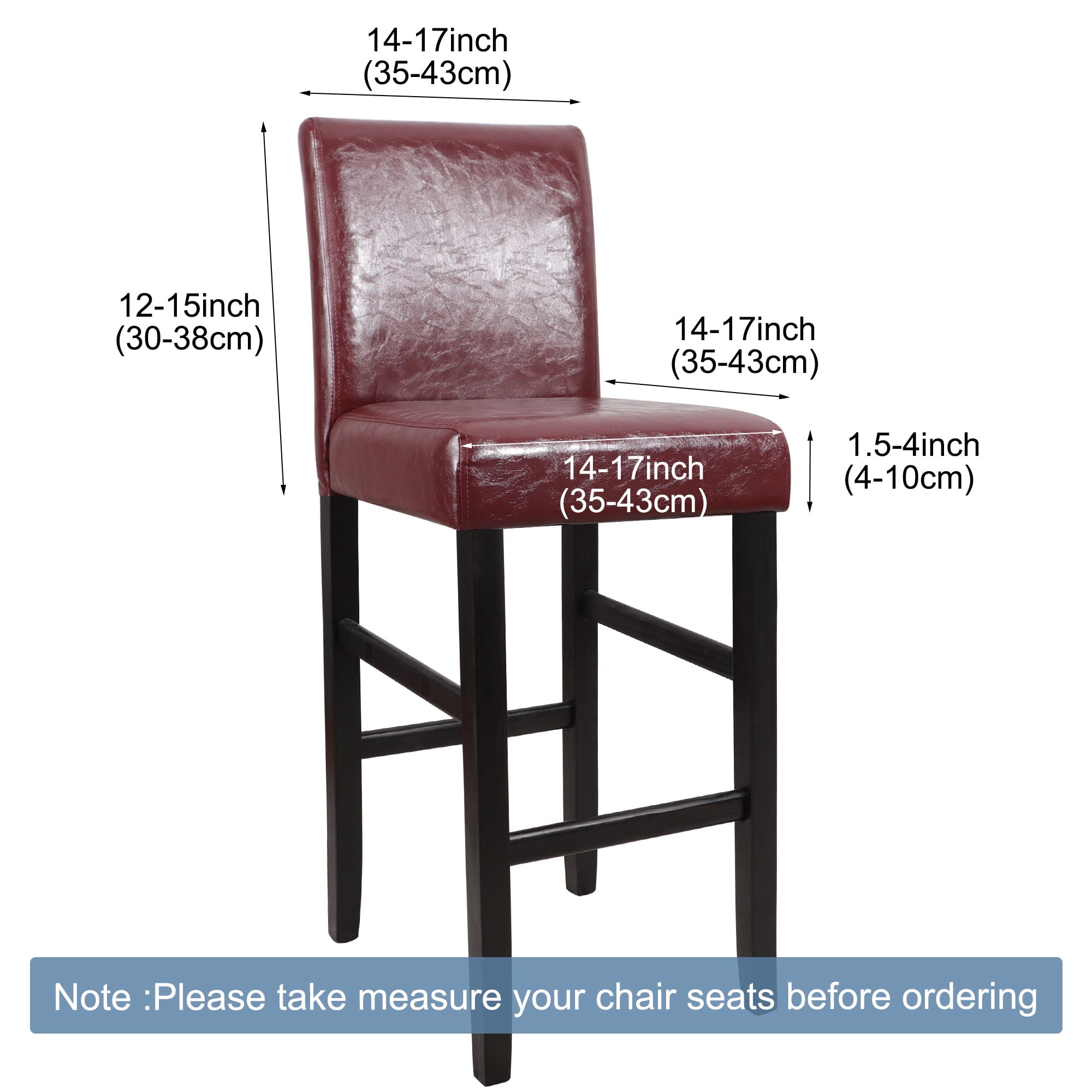 Unique Bargains Polyester Stretch Bar Stool Covers Elastic Band Mid Back Chair Slipcover Grey 4 Pcs