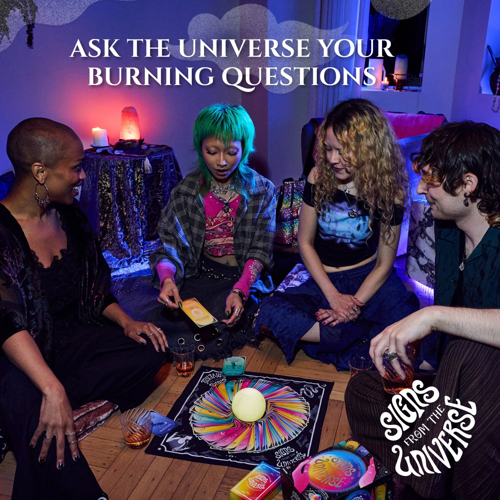 Signs from The Universe, Party Game with Tarot Cards & Glowing Orb for Girls Night, Teen Girl Gifts