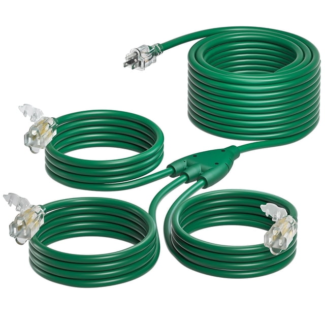 Cable de extensión adicional para exteriores, 42 pies, divisor de 1 a 3 pulgadas, con certificación ETL