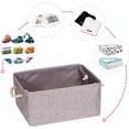 thumbnail image 4 of 5 Pack Large Storage Basket Bin, Foldable Storage Cube Box Canvas Fabric Collapsible Organizer with Handles for Closet Home Office Clothes Shelf, Grey, 4 of 8