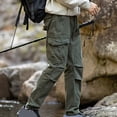 thumbnail image 3 of ameIAEA Cargo Pants for Men Elastic Waist Outdoor Hiking Pants Drawstring Sweatpant with Multi Pockets, 3 of 7