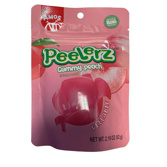 Amos Peelerz Gummy Peach 62G - U.S Edition
