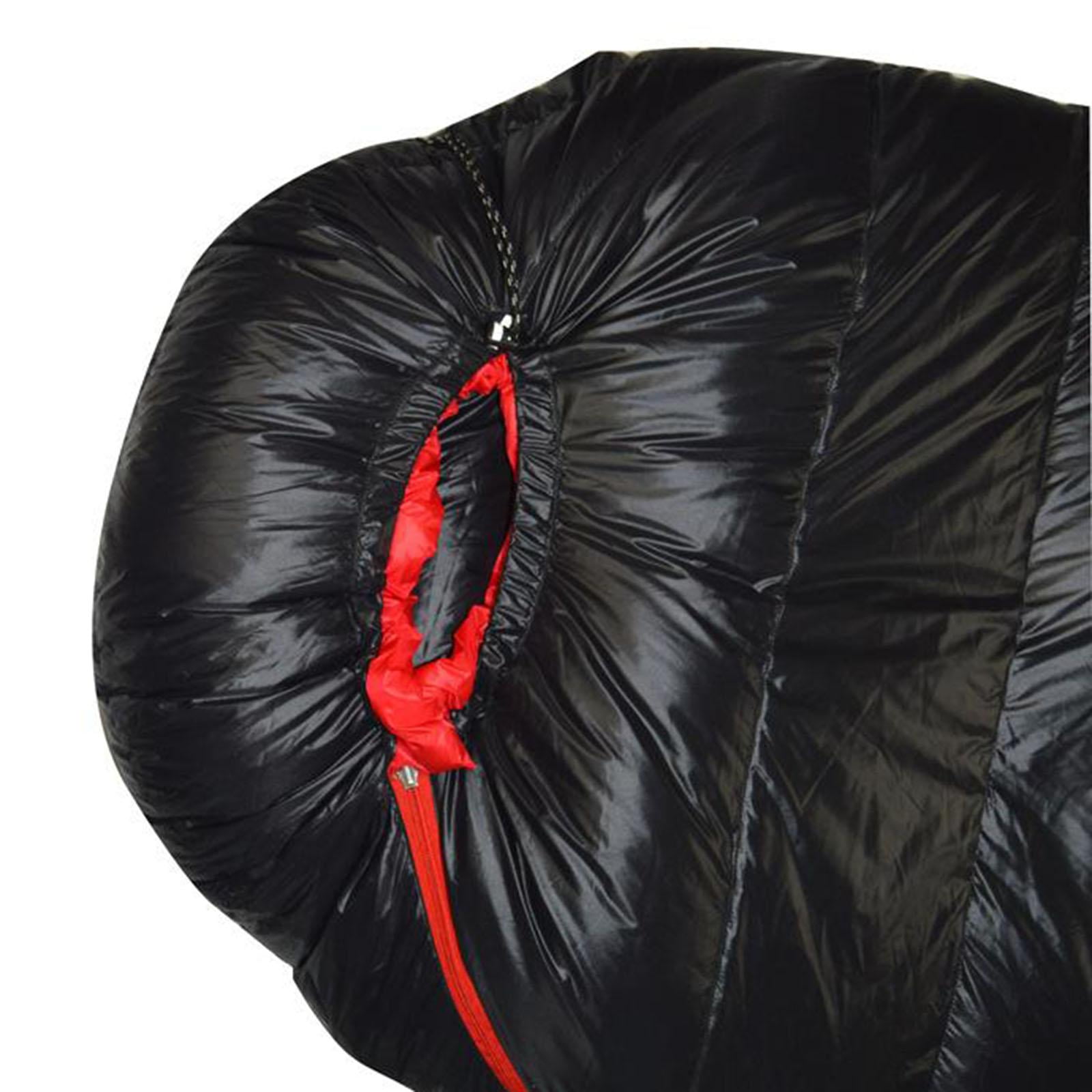 Duck Down Sleeping Bag 0-15℃ (32-59F), -15-0℃ (5-32F) for Backpacking Compact Lightweight Mummy Sleep Bag for Backpack, Camp Tent 00g Black 400g