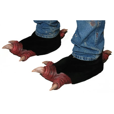 Zagone Bird Feet Costume Feet, Red Black Beige, One Size