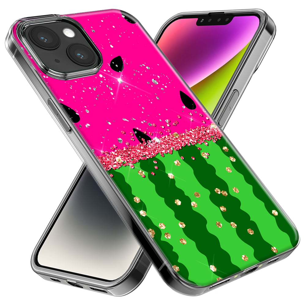 thumbnail image 2 of MUNDAZE Apple iPhone XS Max Shockproof Clear Hybrid Protective Phone Case Summer Watermelon Sugar Vacation Tropical Fruit Pink Green Cover, 2 of 5