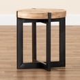 thumbnail image 5 of Baxton Studio Horace Rustic and Industrial Natural Brown Finished Wood and Black Finished Metal End Table, 5 of 6