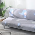 thumbnail image 2 of CHOK 2024 Futon Slipcover Armless Sofa Covers Stretch Sofa Bed Slipcover Protector Elastic (Light Gray Animal), 2 of 8
