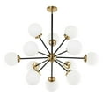 thumbnail image 2 of GetLedel 12-Light Modern Sputnik Sphere Chandelier with Glass Globe Shades - 39.5" Black Finish with White Glass Shades Painted Painted, 2 of 4