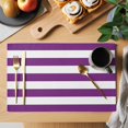 thumbnail image 2 of Classical Stripe Placemats Set of 4 Purple Place Mats Table Mats Kitchen Dining Home Outdoor Party Table Decoration, 2 of 9