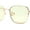 Gold - Light Green, variant on Classic Rectangle Retro 90s Nerdy Metal Rim Sunglasses Gold Brown