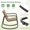 thumbnail image 4 of Gymax Set of 3 Patio Rocking Set 2 Rocking Bistro Chairs & Glass-Top Table for Porch, 4 of 10