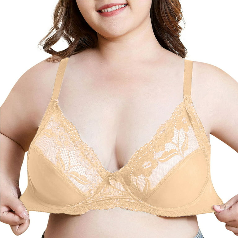 Cathalem Longline Full Coverage Bra with Back and Side Support Wemon's Push  Up Bras(Beige,L)