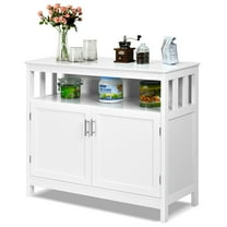 Costway Kitchen Buffet Server Sideboard Storage Cabinet w/2 Doors & Shelf White