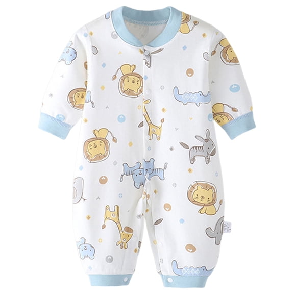 Akiihool Newborn Pajamas Girl Baby-girls Long Sleeve Variety Bodysuits Light Blue,3-6 Months