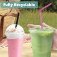thumbnail image 5 of 100PCS/Set 450ML Plastic Cups with Dome Lids for Iced Cold Drink Coffee Tea Smoothies Sodas Water Party Disposable Cup Tableware, 5 of 5
