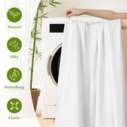 Baauye Cozy Bamboo Sheets Set, 4-Piece Queen Sheet Set with 16 Deep Pockets, Soft and Breathable Bed Sheets, White