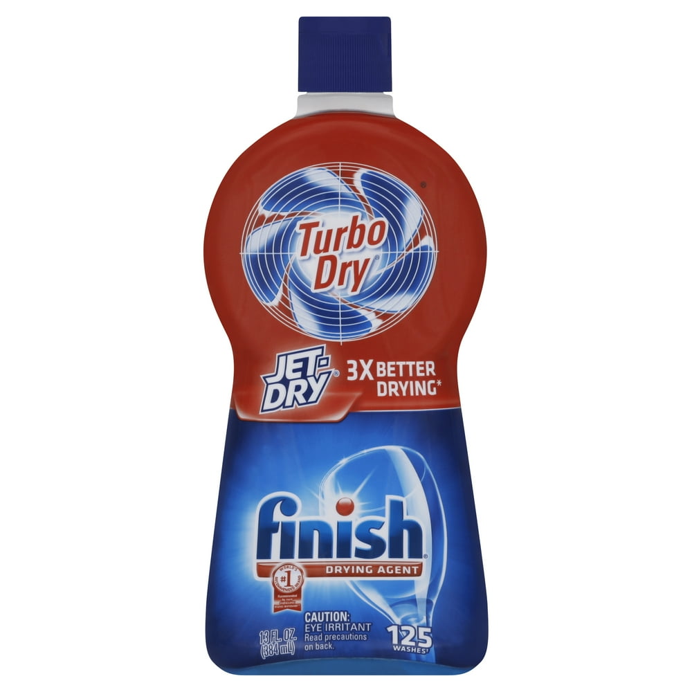 Finish Jet Dry Turbo Dry Dishwasher Rinse Aid, 13 Ounce (Pack 2