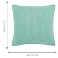thumbnail image 4 of Peppermint Home 100-percent Cotton Popcorn Weave Decorative Throw Pillow Cover, 22"x 22", Caribbean Green, 4 of 7